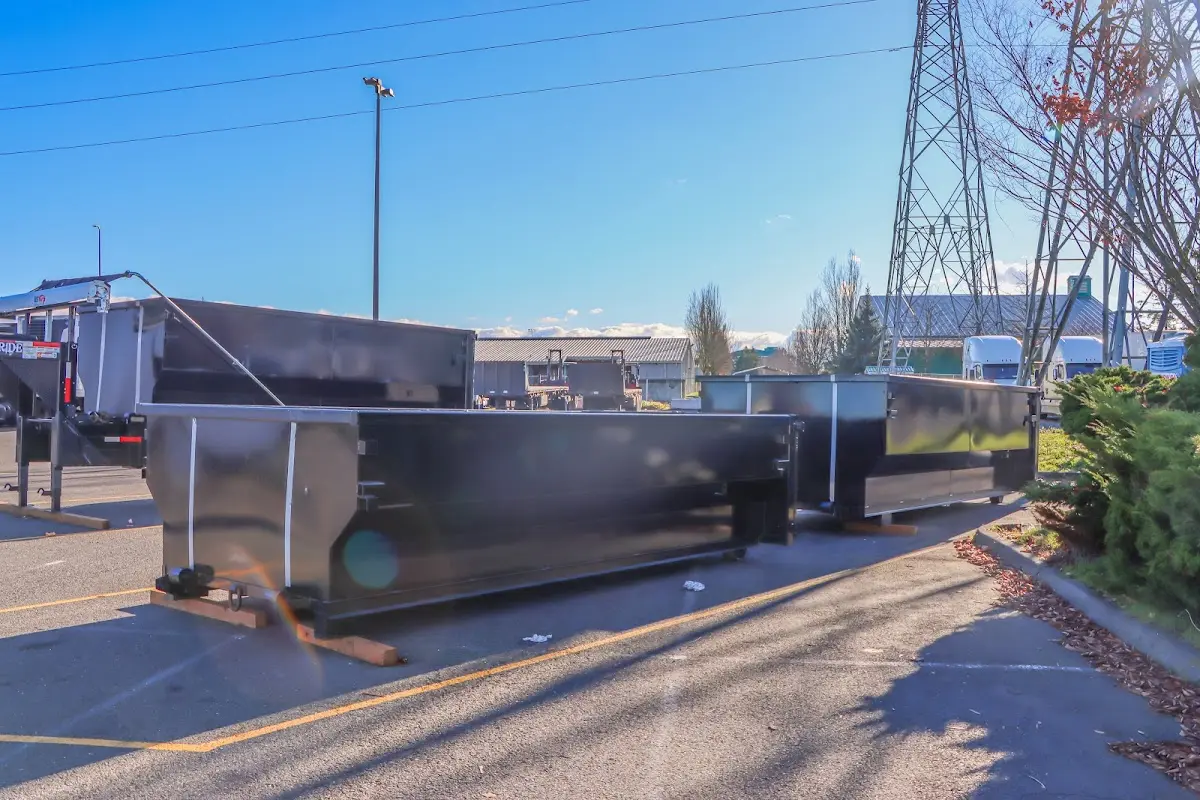 Roll-off dumpster ready for waste disposal at job site for Construction Dumpster Rental in Westminster